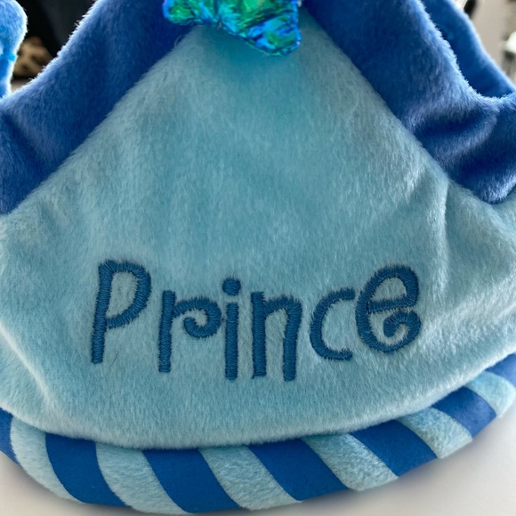 Baby Boy Newborn Blue Royal Prince Photo Shoot Soft Cloth Lightweight Crown Hat - Picture 2 of 4